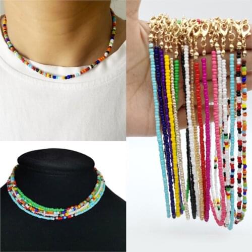 Handmade Seed Bead Choker New Arrival Colorful Bohemian Colorful Beaded Short Collar Necklace For Women Beach Party Jewelry Gift