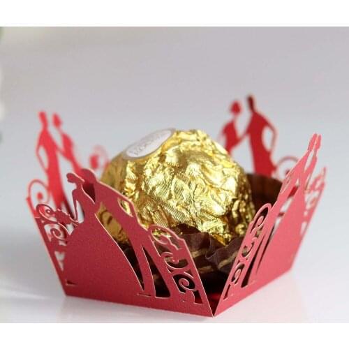 100Pcs/lot Bride and Groom Laser Cut Candy Bar Chocolate Bar Cake Accessories Wedding Decoration 2020