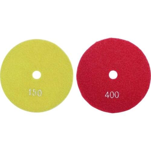 2 Pcs 5 Inch 125Mm Wet Diamond Polishing Pads Marble Granite , Grits 400 & Grits 150