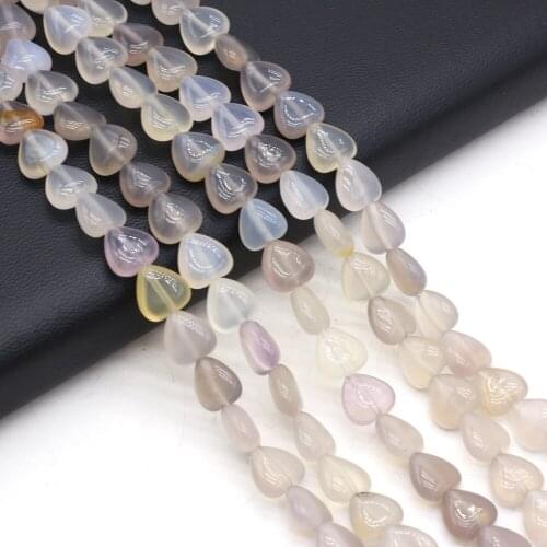 20pcs/lot Natural Stone Beaded Heart Shape Agates Loose Stone Beaded for Making Necklace Bracelet Accessories Gift 10x10x5mm