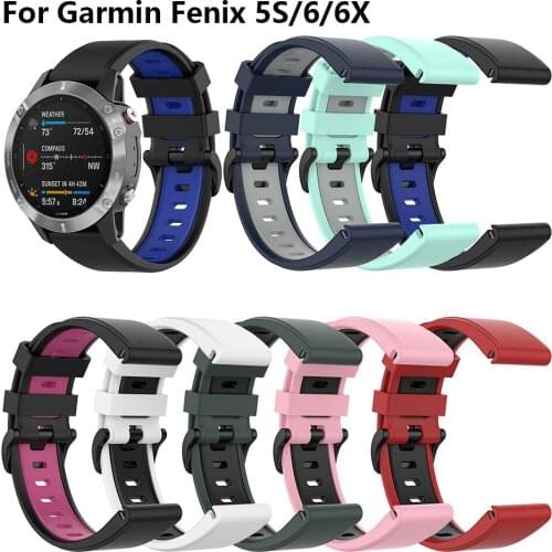 26 22 20mm Smart Watch Band Strap For Garmin Fenix 6 6S 6X Pro 5X 5 5S 3HR D2 S60 Watch Quick Release Silicone Easyfit Wristband