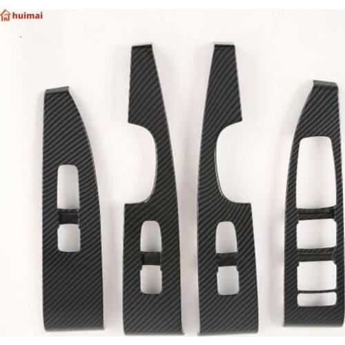 ABS Carbon Fiber Door Window Glass Panel Armrest Lift Switch Button Cover Trim Car Accessories For Kia Sorento MQ4 2021