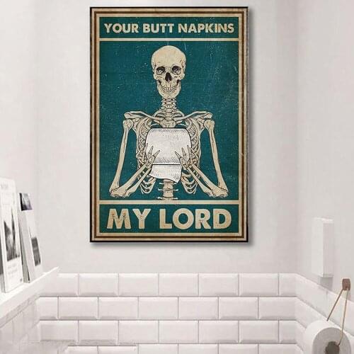 Abstract skull Vintage Poster Wall Art Read Newspaper Canvas Painting Nordic Posters And Prints Wall Pictures For Living Room