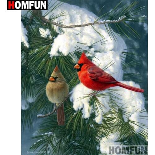 Homfun Full Square/Round Drill 5D DIY Diamond Painting "Snow bird"3D Embroidery Cross Stitch Home Decor A09490