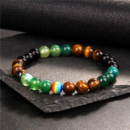 Natural Stone Tiger Eye Bracelet 8mm Chakra Agates Yoga Beaded Bracelets Women Men Buddha Prayer Bracelet Lucky Jewelry Gifts