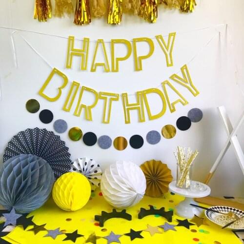 Paper Bunting Garland Banners Flags Happy Birthday Banner Boy Girl Baby Shower Decoration Wedding Birthday Party Supplies Decor