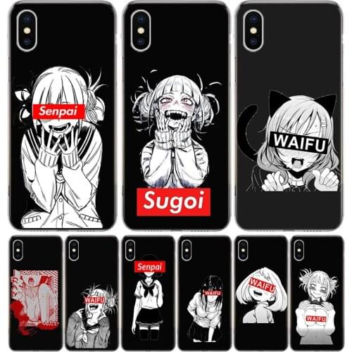 Sugoi Senpai Anime waifu Cover Phone Case For iPhone 11 12 Mini Pro 7 6 X 8 6S Plus XS MAX + XR 5S SE 10 Ten Art TPU Coque Capa