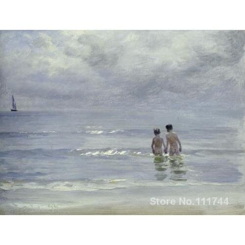Boys Bathing On The Beach At Skagen by Peder Severin Kroyer oil painting reproduction High quality Hand painted