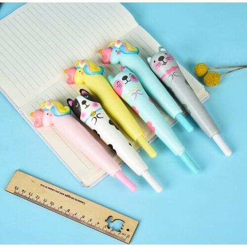 Ellen Brook 1 PCS Cute Soft Unicorn Cat Gel Pen Kawaii Stationery Office School Supply Decompression Creative Sweet Cartoon Pen