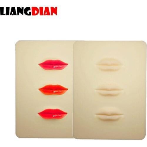 1PC 3D Silicone Three Lips Practice Fake False Skin For Permanent Makeup Tattoo Microblading Training Accessory 3 Lips Skin