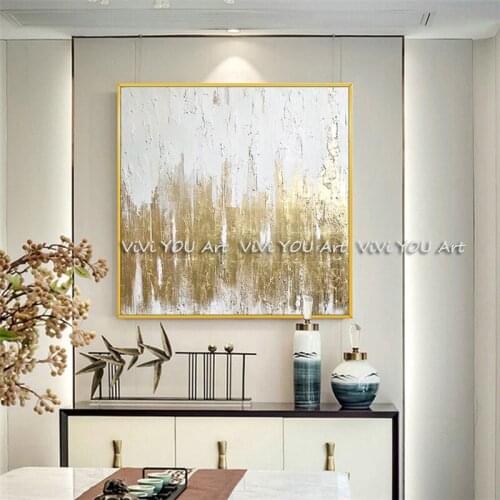 Oil Painting Artist Hand-painted High Quality golden Knife Thick Oil Painting Modern home decoration Abstract gold Oil Painting