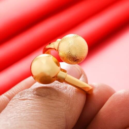 Dubai Gold Color Rings 24K For Women Wedding Jewellery Womens Ring For Girls Bridal Wife Gifts African Dubai French