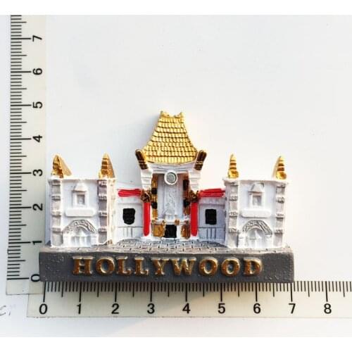 Hollywood,United States)Fridge Magnet,Travel Commemorate Crafts 3D Ornaments Magnetism Resin Material Refrigerator Stickers