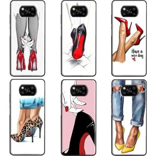Fashion High Heels For Xiaomi Mi 9T 10T Pro Mi 9 10 Note 10 Lite Mi 11 Ultra Case For POCO F3 X3 M3 Pro Cover