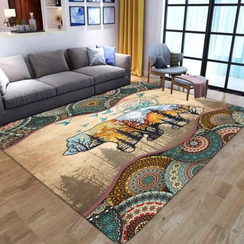 Cartoon Butterfly 3D Printing Carpet Living Room Bedroom Floor Mat Bedside Non-slip Floor Mat Nordic Household Large Carpet Can