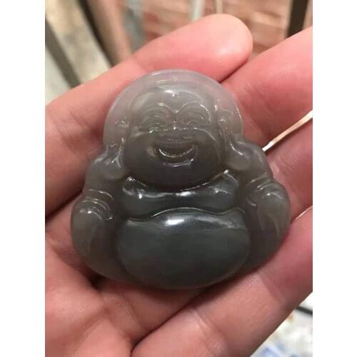 Natural hetian jade A HandCarved Buddha jadeite jade green jade pendant jade jewelry jade necklaces jewelry