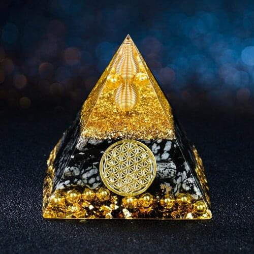 Orgone Crystal Healing Pyramid Aluminum Wire Gourd Sacrd Geometry Magnetic Field Protect Reiki Chakra Energy Balance Paperweight