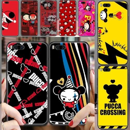 Pucca China doll Phone case For Xiaomi Mi Max Note 3 A2 A3 8 9 9T 10 Lite Pro Ultra black 3D Etui silicone bumper trend funda