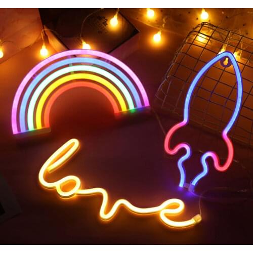 Rainbow Neon Wall Art Light Bedroom Decoration Rainbow Hanging Light Led Rainbow Night Light Girl Bedroom Wall Decoration