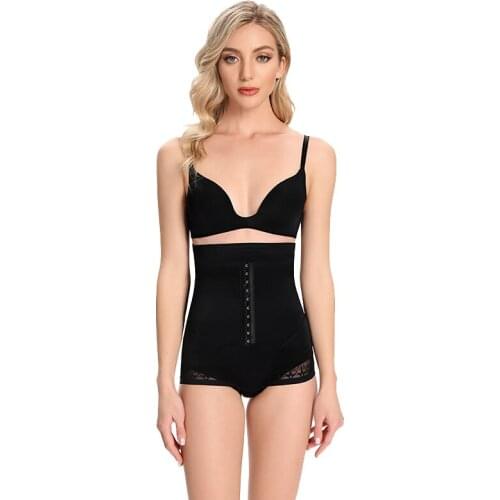 Row Buckled High Waist Postpartum Hips Body Shaping Shapewear Underwear Slim Black Belly Waist Control Pants For Women