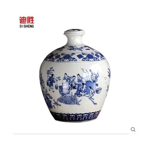 Garden ball sealed canister Store it ceramic bottle White wine with five catties medicine wine brewed wine jar