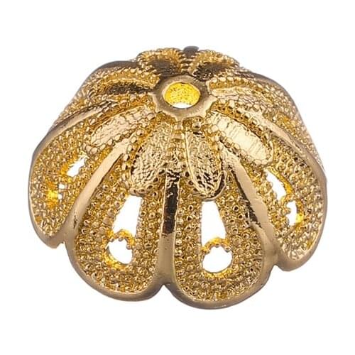 2019 New Hollow Copper Flower Oval Bead Caps Accessories For Women Pearls Natural Stone Earrings Necklaces Jewelry DIY Making