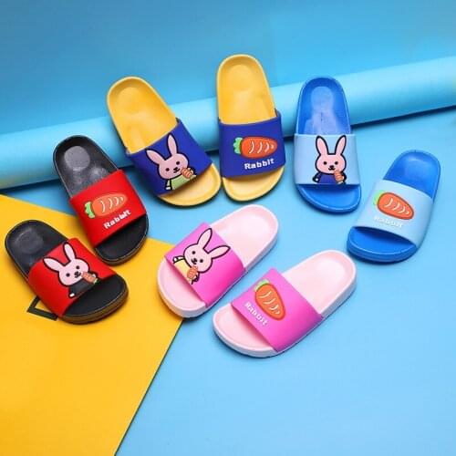 Kids Summer Slipper Toddler Girls Water Children Flip Flops Barefoot Child Cartoon Fruit Bear Shoes Boys Indoor Bathroom Slipper