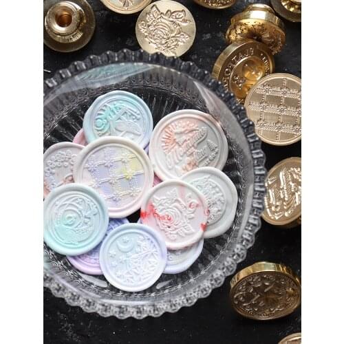 Customize Retro Wax Seal Stamp logo bride groom couple double name and date Personalized image custom wedding wax sealing stamp