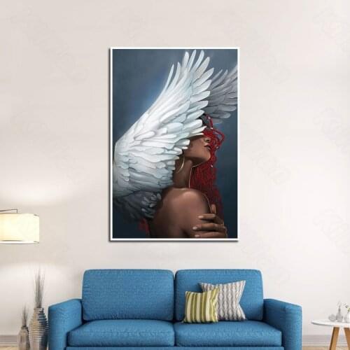 Nostalgia Style White Wings and Redhead Decorative Painting Poster Decorative Painting Living Room Background Wall Sticker