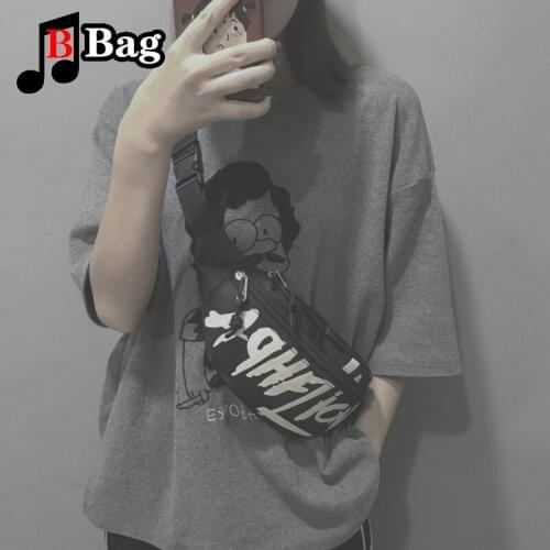 Cool Korean Letter Printed Waist Bag Handbag Travel Bag Shoulder Bag Crossbody Bag Sport Fashion Chest Bag
