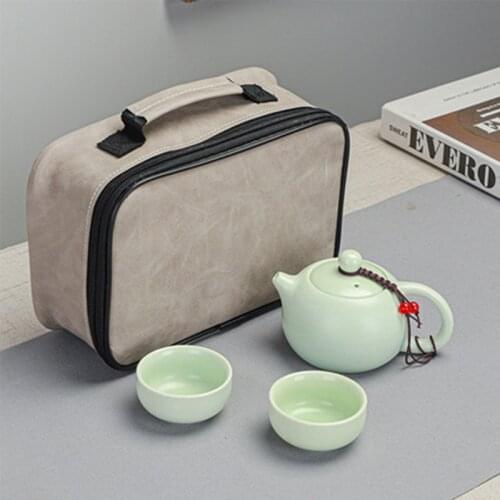 Convenient Travel Kung Fu Tea Set Simple One Pot Two Cups Chinese Kung Fu Tea Set Handbag Travel Cup Set Tea Ceremony Gift