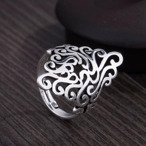 Vintage Flower Rings For Women Men Lover Girls Simple Finger Rings Fashion Female Wedding Jewelry Gifts