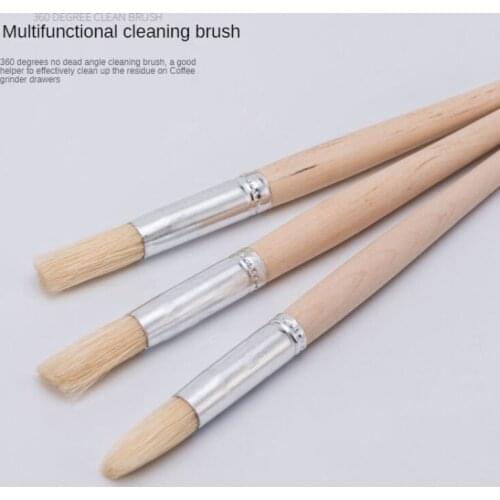 High Quality Coffee Brush Coffee Grinder Cleaning Brush Wooden Handle Natural Bristles Dusting Brush Espresso Brush Accessories