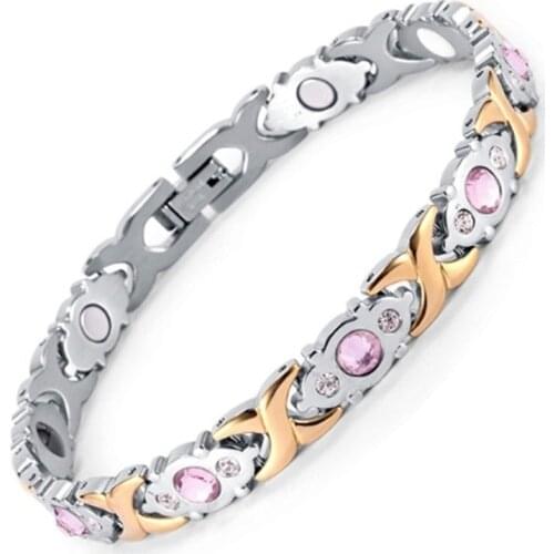 Woman Bracelet Stainless Steel Health Energy Magnetic Gold Fashion Jewelry Ladies Bracelet Gift Nightmare Before Christmas