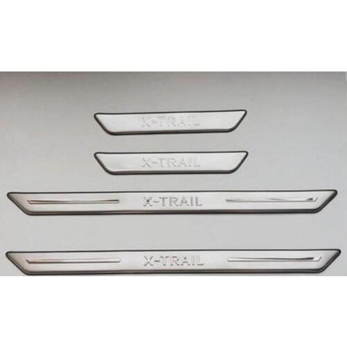 Stainless steel door Sill Protector Trim Scuff Plate fit for Nissan X-Trail T31 2009 - 2013 4 pcs