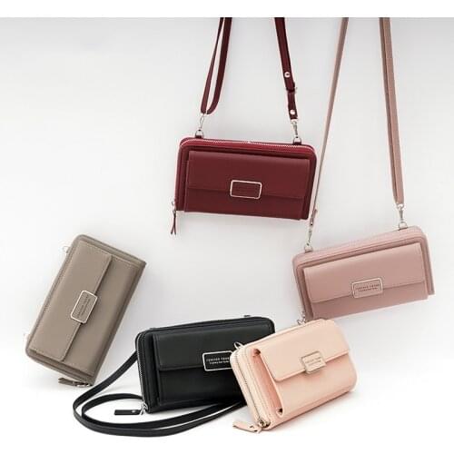Ladies Zipper Hand Bag Large-capacity Chain Bag Fashion Buckle Cell Phone Bag Slots Wallet Messenger Shoulder Straps Bag