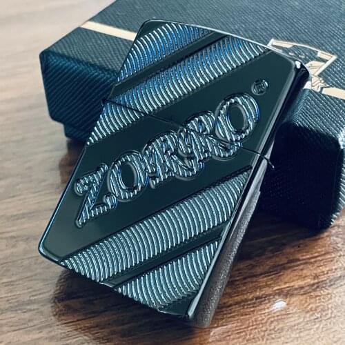 Zorro Deep-Carved Brass Kerosene Windproof Lighter Personality Creative Ultra-Thin Gasoline Oil Classic Machine Smoking Gift
