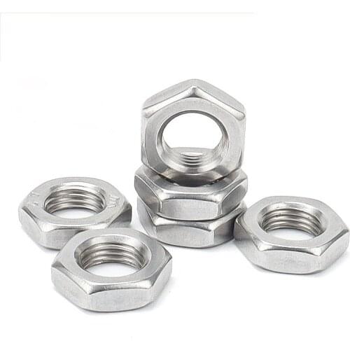 1/5/10PCS Fine Thread Thin Hex Nut M6 M8 M10 - M20 Flat Hexagon Nuts A2 Stainless Steel