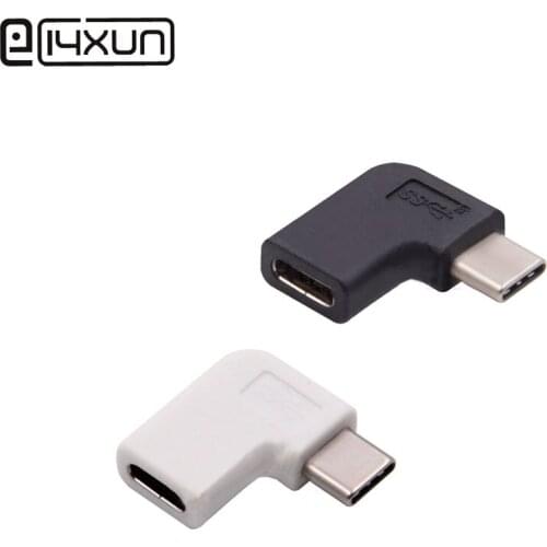 1pcs USB 3.1 Type C Male to Female Plug Jack Standard Type-C Right Angle Connector Adapter