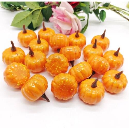 12/1 pcs 2 Colors Mini Simulation Halloween Artificial Pumpkin DIY Thanksgiving Festival Home Party Decor Fake Fruit Vegetables