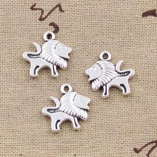 12pcs Charms Lion 16x15mm Antique Making Pendant fit,Vintage Tibetan Silver color,DIY Handmade Jewelry