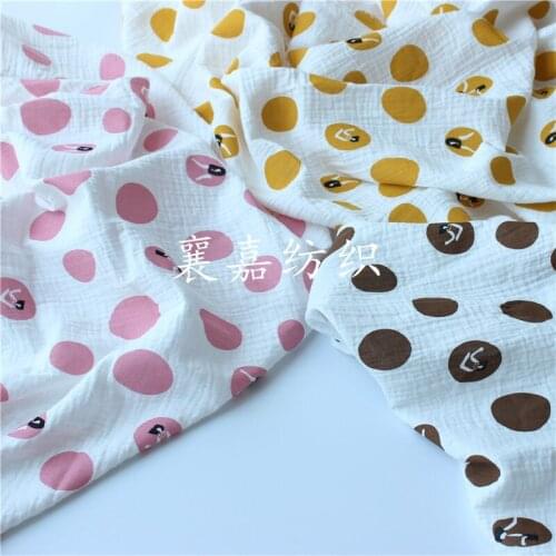 135x50cm Spots Cotton Gauze Cloth Make Childrens Clothes Cartoon Girl Decoration Home Diy Baby Bedding Fabric