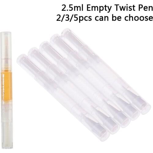 2/3/5pcs Empty Twist Pen Nail Oil Pen Cuticle Revitalizer Nail Art Treatment Manicure Soften Pen Tool Nail Cuticle Oil Pen