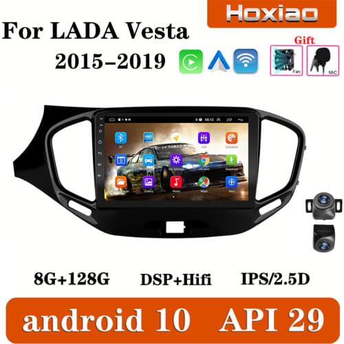 HoXiao 9inch 2G+32G Android 10 2 Din Car RDS Radio Quad Core WIFI GPS Bluetooth Multimedia For LADA Vesta Cross Sport 2015-2018