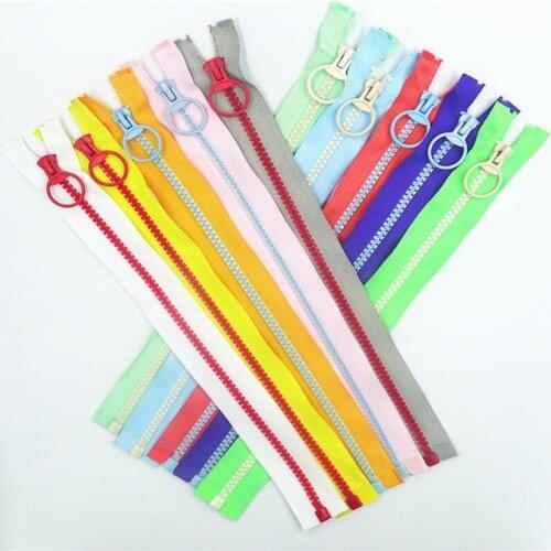 5Pcs 30-60Cm (12-24Inch) Opening 5# Resin Zipper Pull Ring Head DIY Sewing Handbag Clothing Accessories