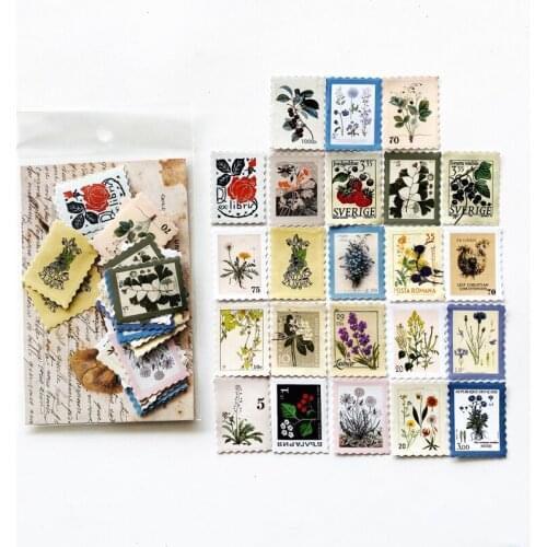 6 Style Choose 46 Sheets /Bag Stamp Design Classical Decorative DIY Sticker Stick Label Notebook Album Decor