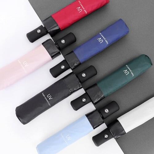 Sunshine Xiaomi Black Plastic Automatic Umbrella Umbrella Gift Three Fold Sunshade Umbrella for Both Sunshine and Rain