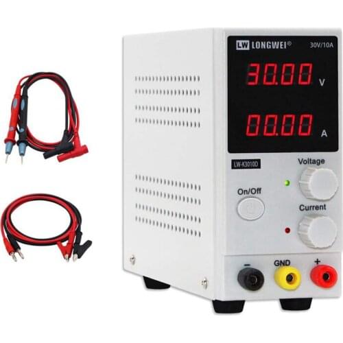 LONGWEI K3010D 30V 10A DC Power Supply Adjustable 4 Digit Display Mini Laboratory Power Supply Voltage Regulator for Phone Repai