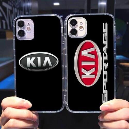 Kia car logo Phone Case Transparent soft For iphone 5 5s 5c se 6 6s 7 8 11 12 plus mini x xs xr pro max