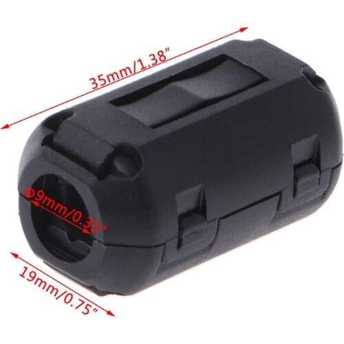 Black Clip-on Ferrite Ring Core RFI EMI Noise Suppressor Cable Clip For 3.5/5/7/9/13mm Cable